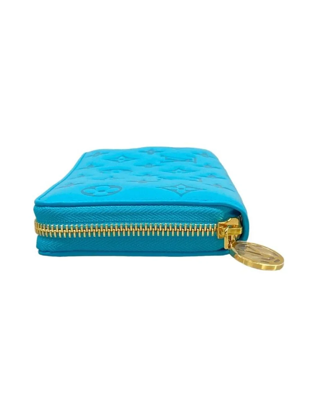 Louis Vuitton Wallet Cousin Zippy Turquoise Leather